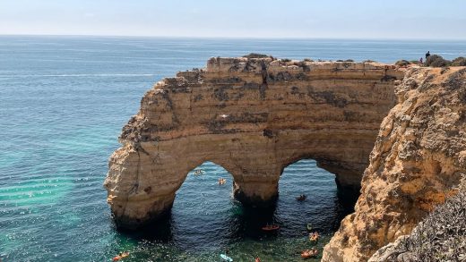 natural rock formation on marinha beach