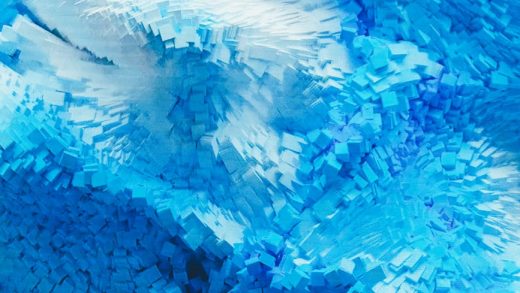 blue and white abstract painting